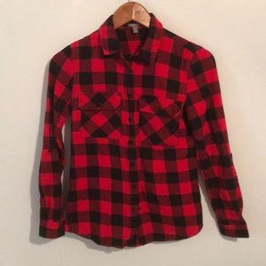 Charlotte Russe Plaid Flannel Button Down